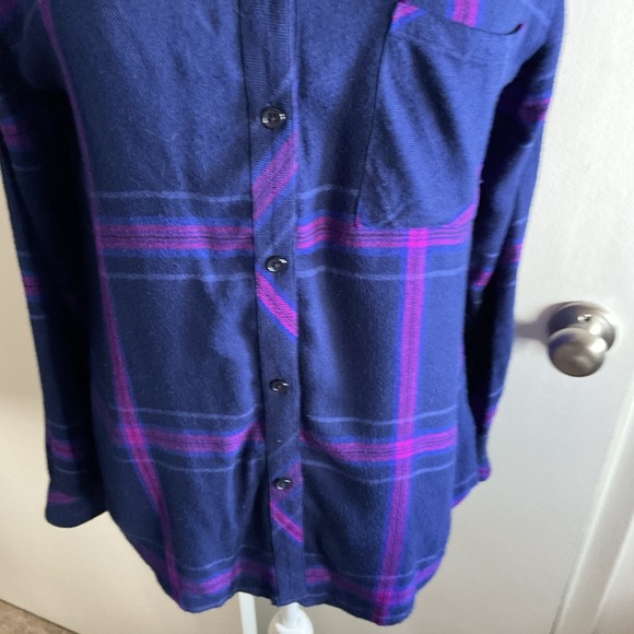 Rails Hunter Plaid Button-Down Check Shirt Blue Pink Ultraviolet Casual Cozy - Picture 4 of 7